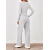 imageTrendy Queen 2 Piece Lounge Sets for Women Fall Outfits 2025 Fashion Two Piece Sweatsuits Business Casual Outfits ClothesWhite Grey