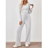 imageTrendy Queen 2 Piece Lounge Sets for Women Fall Outfits 2025 Fashion Two Piece Sweatsuits Business Casual Outfits ClothesWhite Grey