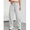 imageTrendy Queen Barrel Sweatpants Womens Wide Leg Pants Baggy Palazzo Lounge Comfy Flowy Pants Teen Girls Fall Clothes OutfitsGrey