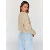 imageTrendy Queen Cropped Sweatshirts for Women Oversized Crewneck Sweaters Long Sleeve Tops Fall Winter Clothes 2025Apricot
