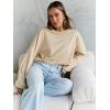 imageTrendy Queen Cropped Sweatshirts for Women Oversized Crewneck Sweaters Long Sleeve Tops Fall Winter Clothes 2025Apricot