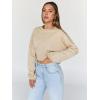 imageTrendy Queen Cropped Sweatshirts for Women Oversized Crewneck Sweaters Long Sleeve Tops Fall Winter Clothes 2025Apricot
