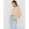 imageTrendy Queen Cropped Sweatshirts for Women Oversized Crewneck Sweaters Long Sleeve Tops Fall Winter Clothes 2025Apricot