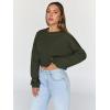 imageTrendy Queen Cropped Sweatshirts for Women Oversized Crewneck Sweaters Long Sleeve Tops Fall Winter Clothes 2025Armygreen