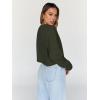 imageTrendy Queen Cropped Sweatshirts for Women Oversized Crewneck Sweaters Long Sleeve Tops Fall Winter Clothes 2025Armygreen