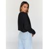 imageTrendy Queen Cropped Sweatshirts for Women Oversized Crewneck Sweaters Long Sleeve Tops Fall Winter Clothes 2025Black