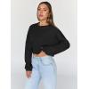 imageTrendy Queen Cropped Sweatshirts for Women Oversized Crewneck Sweaters Long Sleeve Tops Fall Winter Clothes 2025Black