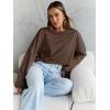 imageTrendy Queen Cropped Sweatshirts for Women Oversized Crewneck Sweaters Long Sleeve Tops Fall Winter Clothes 2025Brown