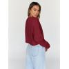imageTrendy Queen Cropped Sweatshirts for Women Oversized Crewneck Sweaters Long Sleeve Tops Fall Winter Clothes 2025Burgundy