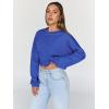 imageTrendy Queen Cropped Sweatshirts for Women Oversized Crewneck Sweaters Long Sleeve Tops Fall Winter Clothes 2025Darkblue