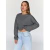imageTrendy Queen Cropped Sweatshirts for Women Oversized Crewneck Sweaters Long Sleeve Tops Fall Winter Clothes 2025Deepgrey