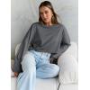 imageTrendy Queen Cropped Sweatshirts for Women Oversized Crewneck Sweaters Long Sleeve Tops Fall Winter Clothes 2025Deepgrey