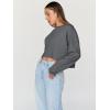 imageTrendy Queen Cropped Sweatshirts for Women Oversized Crewneck Sweaters Long Sleeve Tops Fall Winter Clothes 2025Deepgrey