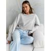 imageTrendy Queen Cropped Sweatshirts for Women Oversized Crewneck Sweaters Long Sleeve Tops Fall Winter Clothes 2025Grey