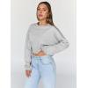 imageTrendy Queen Cropped Sweatshirts for Women Oversized Crewneck Sweaters Long Sleeve Tops Fall Winter Clothes 2025Grey
