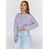 imageTrendy Queen Cropped Sweatshirts for Women Oversized Crewneck Sweaters Long Sleeve Tops Fall Winter Clothes 2025Lightpurple