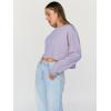 imageTrendy Queen Cropped Sweatshirts for Women Oversized Crewneck Sweaters Long Sleeve Tops Fall Winter Clothes 2025Lightpurple