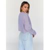 imageTrendy Queen Cropped Sweatshirts for Women Oversized Crewneck Sweaters Long Sleeve Tops Fall Winter Clothes 2025Lightpurple