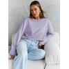 imageTrendy Queen Cropped Sweatshirts for Women Oversized Crewneck Sweaters Long Sleeve Tops Fall Winter Clothes 2025Lightpurple