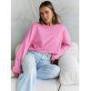 imageTrendy Queen Cropped Sweatshirts for Women Oversized Crewneck Sweaters Long Sleeve Tops Fall Winter Clothes 2025Pink