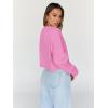 imageTrendy Queen Cropped Sweatshirts for Women Oversized Crewneck Sweaters Long Sleeve Tops Fall Winter Clothes 2025Pink