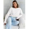 imageTrendy Queen Cropped Sweatshirts for Women Oversized Crewneck Sweaters Long Sleeve Tops Fall Winter Clothes 2025White