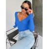 imageTrendy Queen Going Out Tops for Women Trendy Long Sleeve Shirts Fashion Clothing V Neck Basic Y2K Clothes Cute Shirt CorsetBlue