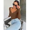 imageTrendy Queen Going Out Tops for Women Trendy Long Sleeve Shirts Fashion Clothing V Neck Basic Y2K Clothes Cute Shirt CorsetCoffee