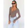 imageTrendy Queen Going Out Tops for Women Trendy Long Sleeve Shirts Fashion Clothing V Neck Basic Y2K Clothes Cute Shirt CorsetCoffee Grey