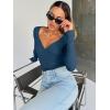 imageTrendy Queen Going Out Tops for Women Trendy Long Sleeve Shirts Fashion Clothing V Neck Basic Y2K Clothes Cute Shirt CorsetDark Blue