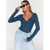 imageTrendy Queen Going Out Tops for Women Trendy Long Sleeve Shirts Fashion Clothing V Neck Basic Y2K Clothes Cute Shirt CorsetDark Blue