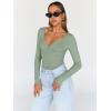imageTrendy Queen Going Out Tops for Women Trendy Long Sleeve Shirts Fashion Clothing V Neck Basic Y2K Clothes Cute Shirt CorsetGreen