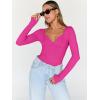 imageTrendy Queen Going Out Tops for Women Trendy Long Sleeve Shirts Fashion Clothing V Neck Basic Y2K Clothes Cute Shirt CorsetHot Pink