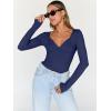 imageTrendy Queen Going Out Tops for Women Trendy Long Sleeve Shirts Fashion Clothing V Neck Basic Y2K Clothes Cute Shirt CorsetNavy