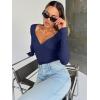 imageTrendy Queen Going Out Tops for Women Trendy Long Sleeve Shirts Fashion Clothing V Neck Basic Y2K Clothes Cute Shirt CorsetNavy