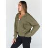 imageTrendy Queen Hoodies for Women Full Zip Up Cropped Sweatshirts Jackets Casual Comfy Gym Tops Fall Outfits Winter Clothes 2025Armygreen
