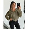 imageTrendy Queen Hoodies for Women Full Zip Up Cropped Sweatshirts Jackets Casual Comfy Gym Tops Fall Outfits Winter Clothes 2025Armygreen