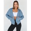 imageTrendy Queen Hoodies for Women Full Zip Up Cropped Sweatshirts Jackets Casual Comfy Gym Tops Fall Outfits Winter Clothes 2025Blue
