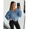 imageTrendy Queen Hoodies for Women Full Zip Up Cropped Sweatshirts Jackets Casual Comfy Gym Tops Fall Outfits Winter Clothes 2025Blue