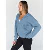 imageTrendy Queen Hoodies for Women Full Zip Up Cropped Sweatshirts Jackets Casual Comfy Gym Tops Fall Outfits Winter Clothes 2025Blue