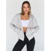 imageTrendy Queen Hoodies for Women Full Zip Up Cropped Sweatshirts Jackets Casual Comfy Gym Tops Fall Outfits Winter Clothes 2025Grey