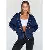 imageTrendy Queen Hoodies for Women Full Zip Up Cropped Sweatshirts Jackets Casual Comfy Gym Tops Fall Outfits Winter Clothes 2025Navy