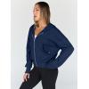 imageTrendy Queen Hoodies for Women Full Zip Up Cropped Sweatshirts Jackets Casual Comfy Gym Tops Fall Outfits Winter Clothes 2025Navy
