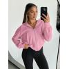 imageTrendy Queen Hoodies for Women Full Zip Up Cropped Sweatshirts Jackets Casual Comfy Gym Tops Fall Outfits Winter Clothes 2025Pink
