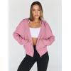 imageTrendy Queen Hoodies for Women Full Zip Up Cropped Sweatshirts Jackets Casual Comfy Gym Tops Fall Outfits Winter Clothes 2025Pink