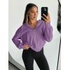 imageTrendy Queen Hoodies for Women Full Zip Up Cropped Sweatshirts Jackets Casual Comfy Gym Tops Fall Outfits Winter Clothes 2025Purple