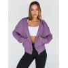imageTrendy Queen Hoodies for Women Full Zip Up Cropped Sweatshirts Jackets Casual Comfy Gym Tops Fall Outfits Winter Clothes 2025Purple