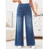 imageTrendy Queen Jeans for Women Wide Leg High Waisted Stretchy Straight Baggy Jeans Fashion Denim Fall Pants 2025Blue