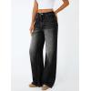 imageTrendy Queen Jeans for Women Wide Straight Leg High Waisted Stretchy Baggy Jeans Fashion Loose Denim Pants Fall 2025Black