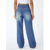 imageTrendy Queen Jeans for Women Wide Straight Leg High Waisted Stretchy Baggy Jeans Fashion Loose Denim Pants Fall 2025Blue
